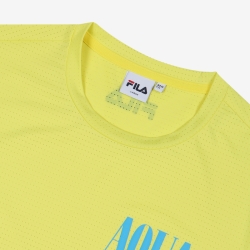 Fila Regular Fit Aqua Time Lettering - Naisten Poolopaita - Sitruuna | FI-91803